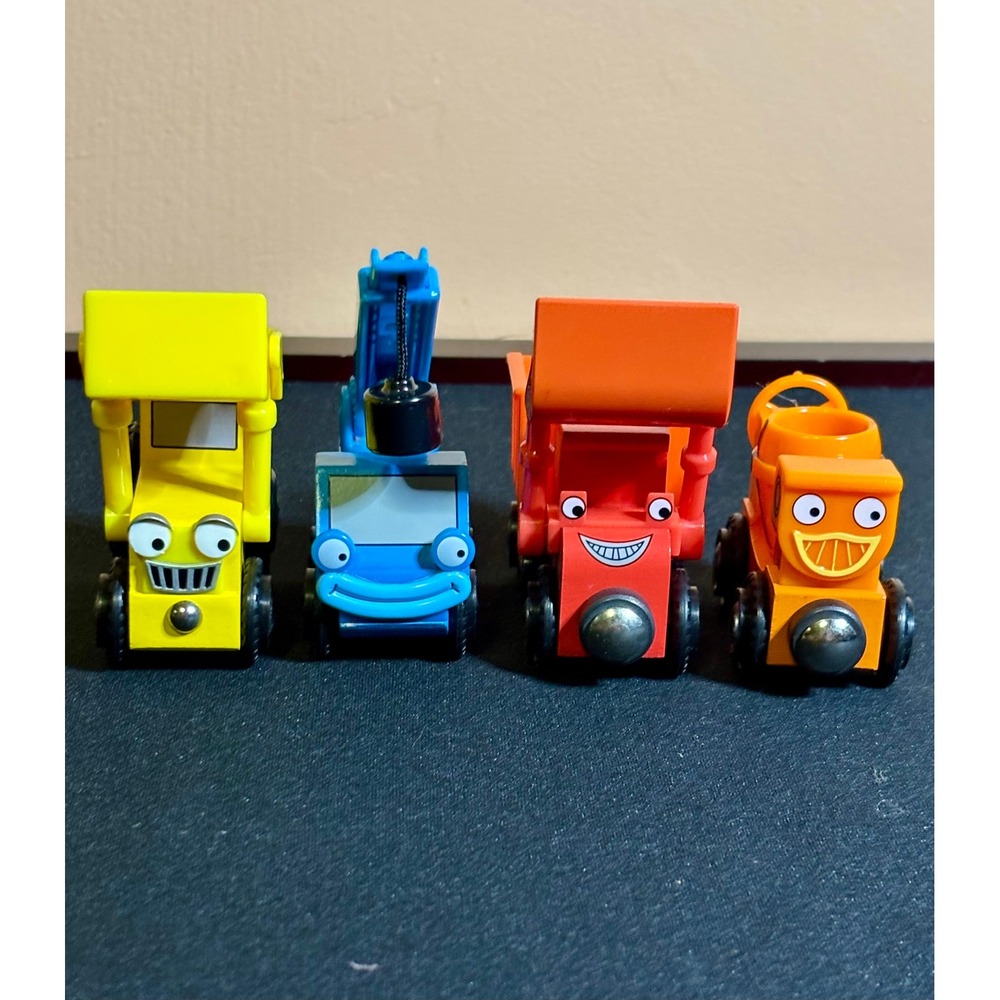 Lot of 4 Brio Bob the Builder Wooden Railway Muck Lofty Scoop Dizzy 2001 Vintage